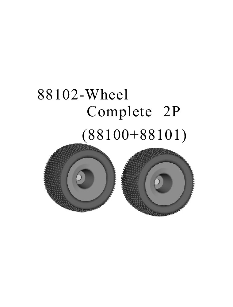 RADIOKONTROL - RK Wheel complete (88100+88101) 2 pc.