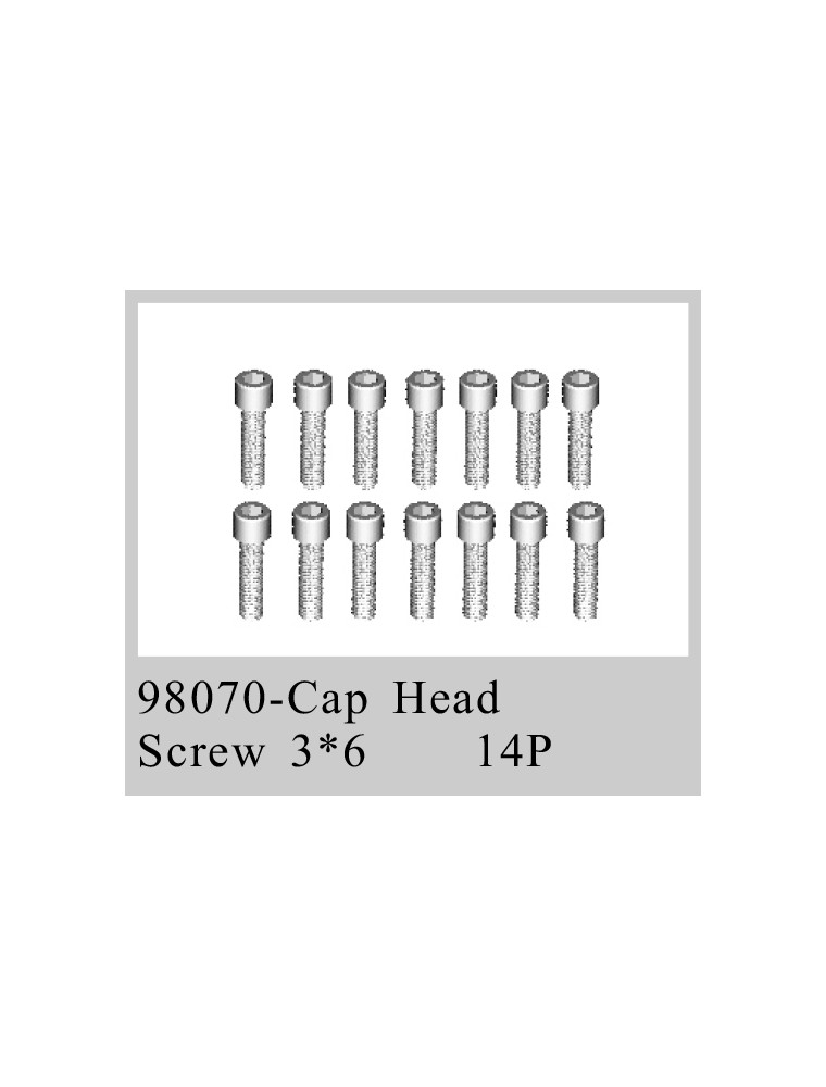 RADIOKONTROL - RK Cap head screw 3*6 (14 pc)