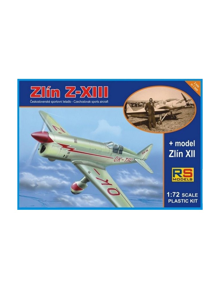 RS MODELS - 1/72 Zlin-XIII + Zlin XII.102 (3 decal v. for Czech) Photoetched Parts + Resin parts