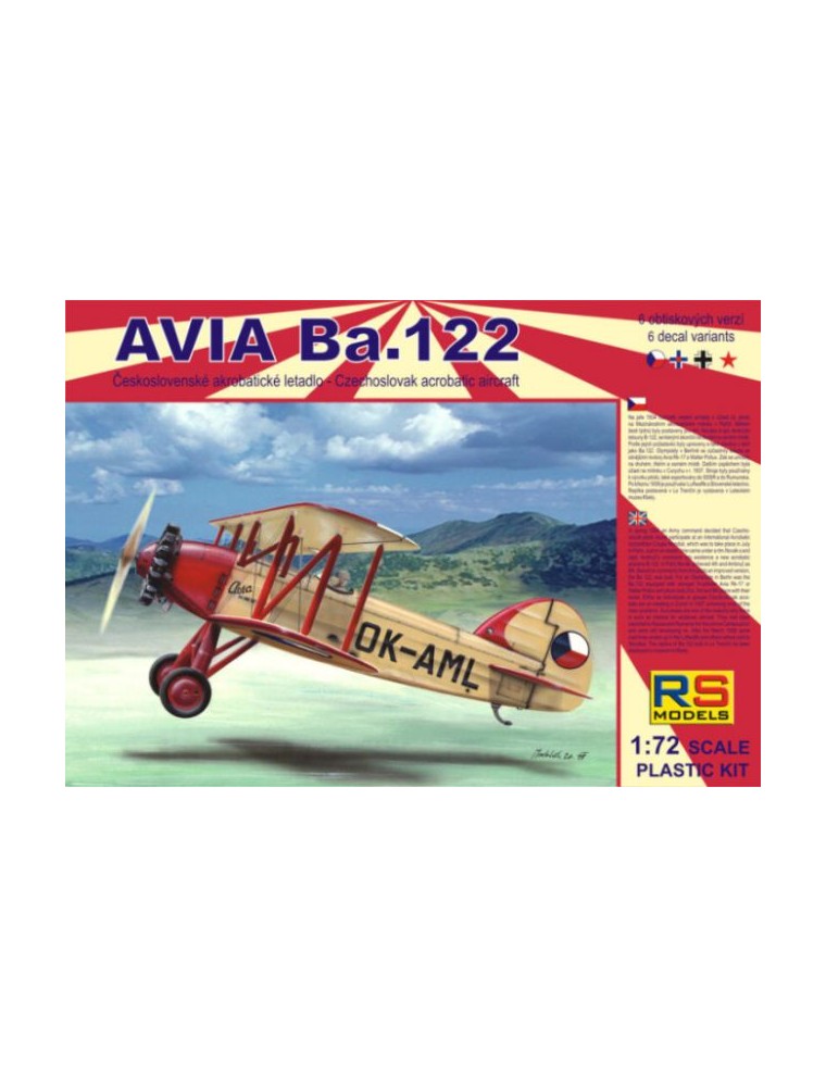 RS MODELS - 1/72 Avia Ba.122 with Castor, Pollux (6 decal v. for Czech, Luftwaffe, Slovakia, USSR) Photoetched Parts + Resin par