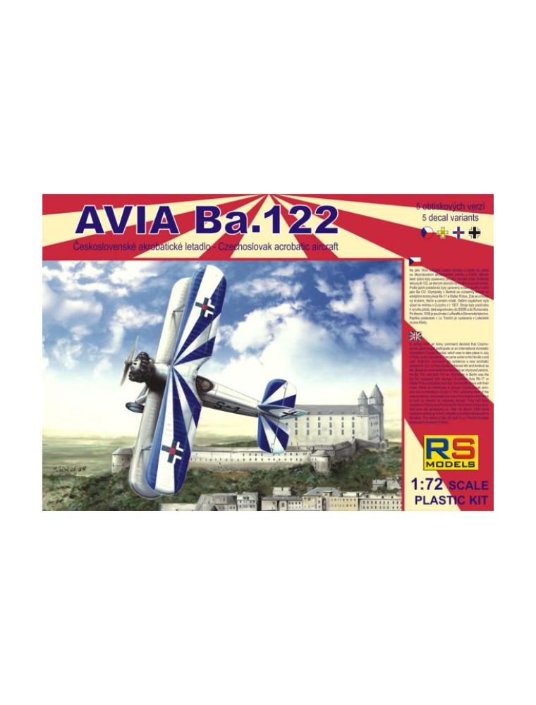 RS MODELS - 1/72 Avia Ba.122 with Avia Rk17 (5 decal v. for Czech, Luftwaffe, Slovakia, Romania) Photoetched Parts + Resin parts