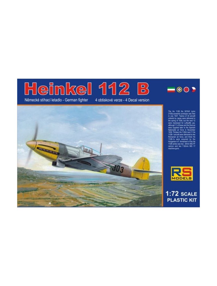 RS MODELS - 1/72 Heinkel 112 Hungary (4 decal v. for Hungary, Czech, GB, Japan)