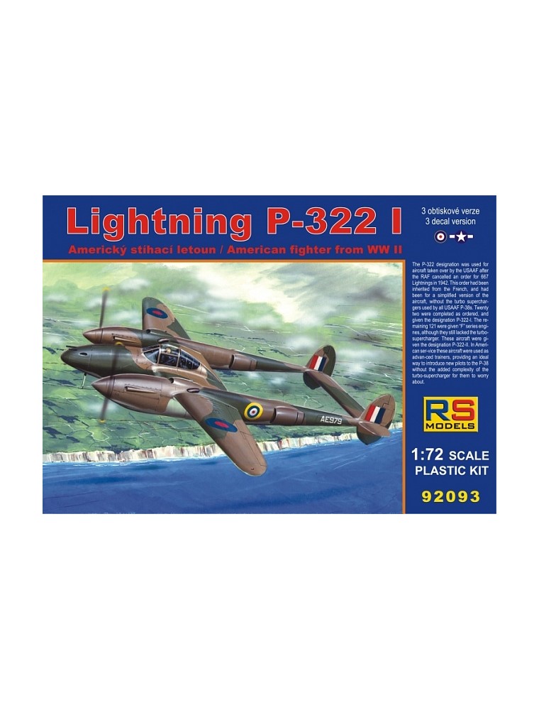 RS MODELS - 1/72 Lighting P-322 I (3 decal v. for Great Britain, USA) Resin parts