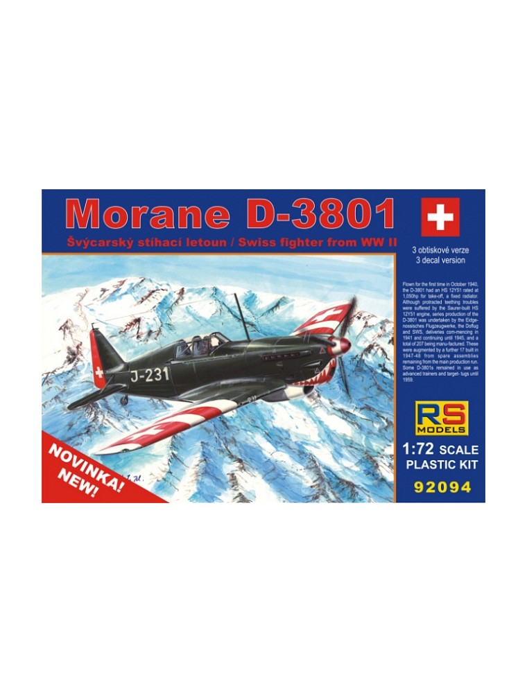 RS MODELS - 1/72 Morane D-3801 (3 decal v. for Switzerland)