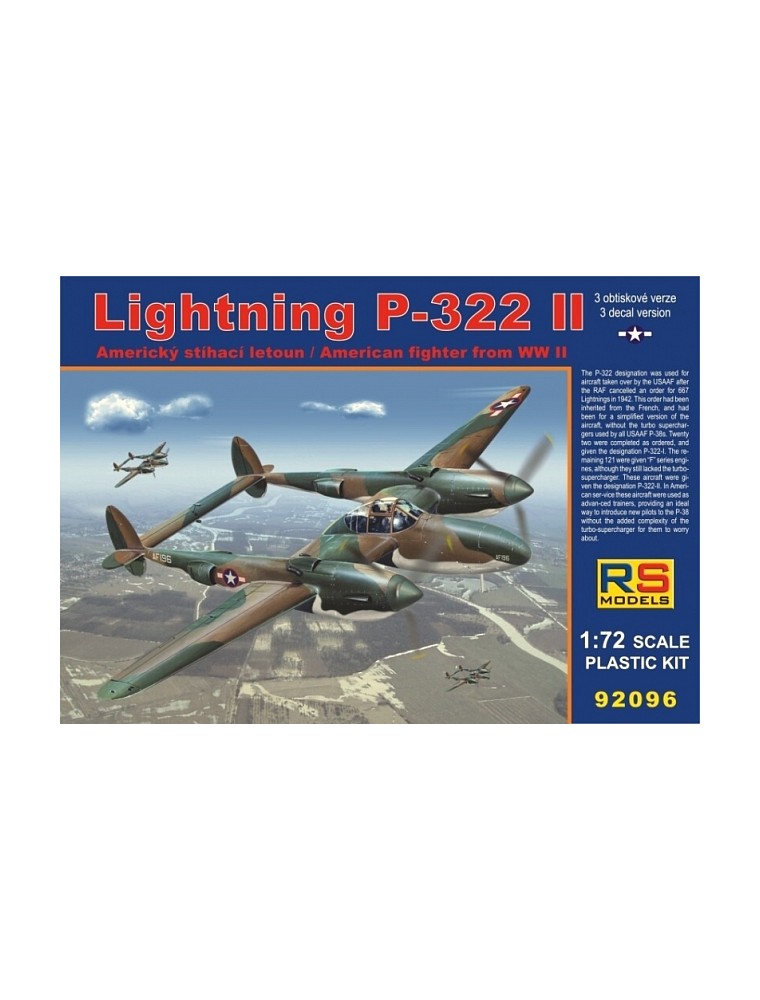 RS MODELS - 1/72 Lighting P-322 II (3 decal v. for USA) Resin parts