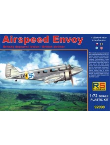 RS MODELS - 1/72 Airspeed Envoy, Castor engine (4 decal v. for Czechoslovakia, Luftwaffe, Croatia) Photoetched Parts + Resin par