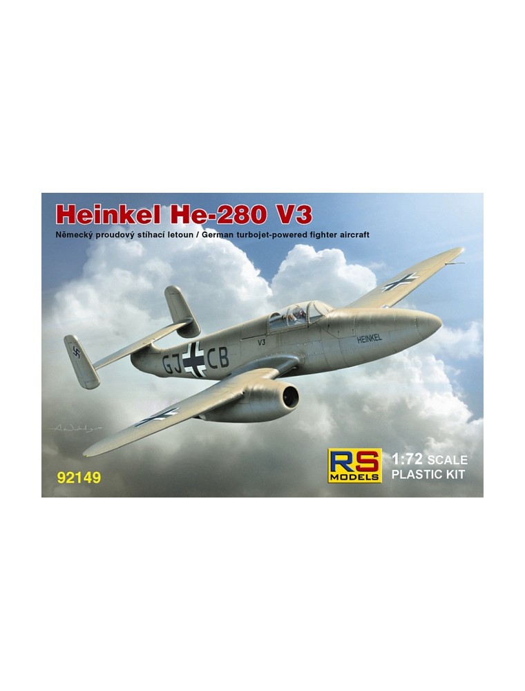 RS MODELS - 1/72 Heinkel He-280 with HeS engine (3 decal v. for Luftwaffe)