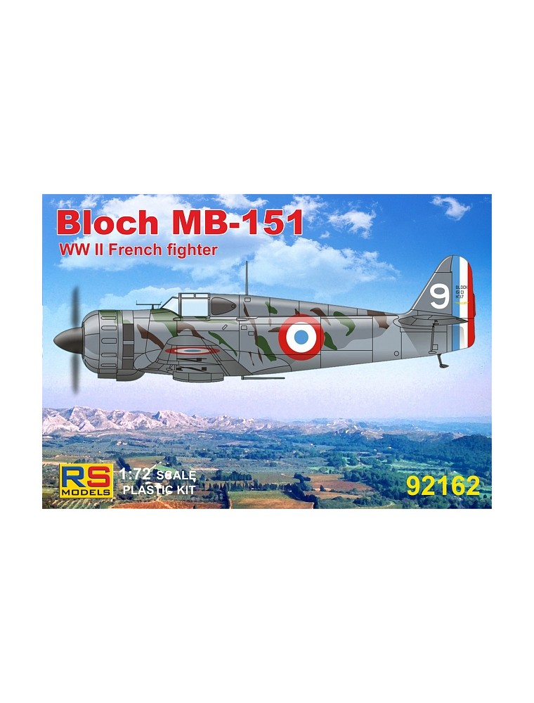 RS MODELS - 1/72 Bloch MB-151 (4 decal v. for France, Greece, Germany) Resin parts