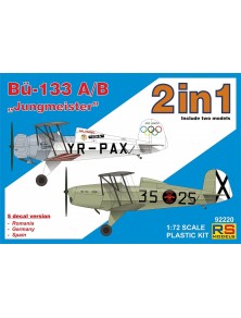 RS MODELS - 1/72 Bucker 133 A/B "Jungm." double kit 5 decal v. for Romania, Germany, Spain with photo etched parts