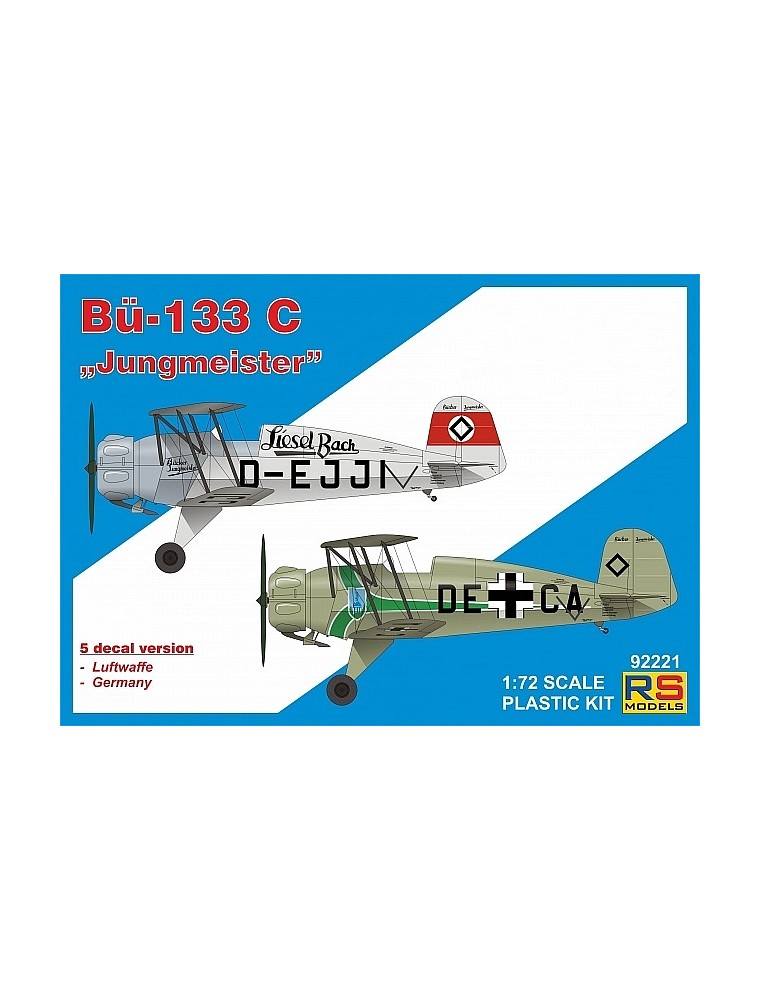 RS MODELS - 1/72 Bucker 133 C "Jungmeister" 5 decal v. for Luftwaffe, Germany with photo etched parts