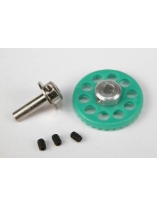 SCALEAUTO - Nylon crown Gear 35th. M50 with 2xM2 screws for 3mm. Axle -green-