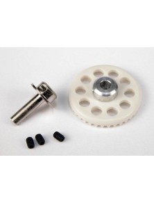 SCALEAUTO - Nylon crown Gear 38th. M50 with 2xM2 screws for 3mm. Axle -white-