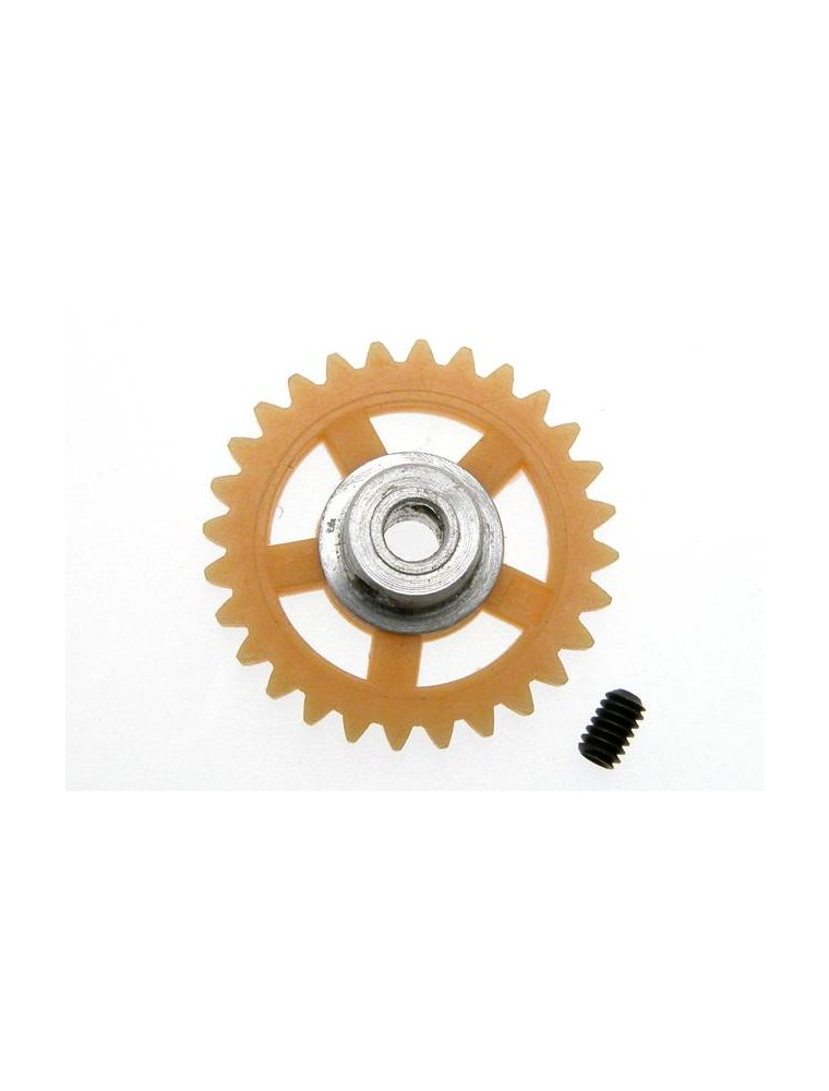 SCALEAUTO - Nylon AW-2 Gear 28th. For 3/32" Axle M50. diam. 16,75mm -yellow- NSR