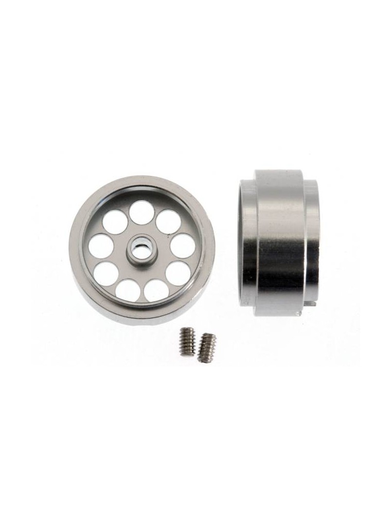 SCALEAUTO - Profile Design for 3/32 Axle. M2 screw aluminum with Ext.lightweight design. diam.: 15.5mm. Width: 8.5mm. Ext.diam. 