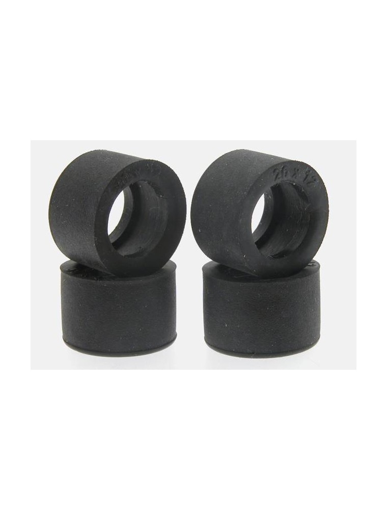 SCALEAUTO - RT Racing Rubber tyres for Profile hubs.Ext. Diam: 20mm Width: 12mm. Int. diam: 14mm.