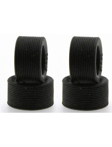 SCALEAUTO - RT Racing Rubber tyres for Profile hubs. With stripes design Ext. Diam: 24mm Width: 12m. Int. diam: 16m.