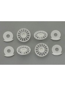 SCALEAUTO - Wheel inserts modern S-style 15 Spokes with brake disc. Diameter 20mm