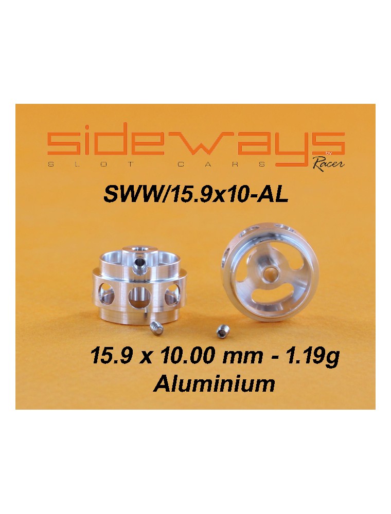 SIDEWAYS - Lightened Aluminum Wheel 15.9x10mm 1,19g - 2.38mm axle