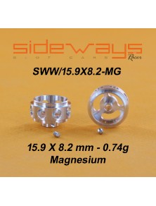 SIDEWAYS - Lightened Magnesium Wheel 15.9x8.2mm 0.72g - 2.38mm axle