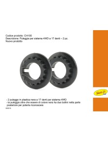 SLOT.IT - Puleggia nera a 17 denti per 4WD system - (2x)