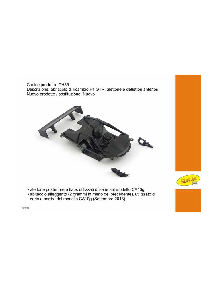 SLOT.IT - F1 GTR replacement cockpit and rear and front spoilers