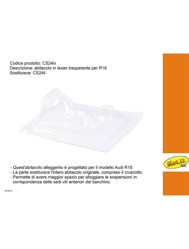 SLOT.IT - Audi R18 TDI abitacolo in Lexan