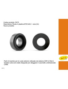 SLOT.IT - Ruota in Plastica ﾇ?16.5x8,2 ant. nere per 4WD system (2x)