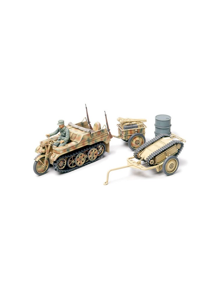 TAMIYA - 1/48 Kettenkraftrad w/Infantry CArt & Goliath Demolition Vehicle 