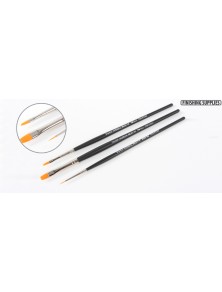 TAMIYA - Pennelli Special Set (High Finish Flat Brush No.0, High Finish Flat Brush No.2, High Finish Pointed Brush - Ultra Fine)