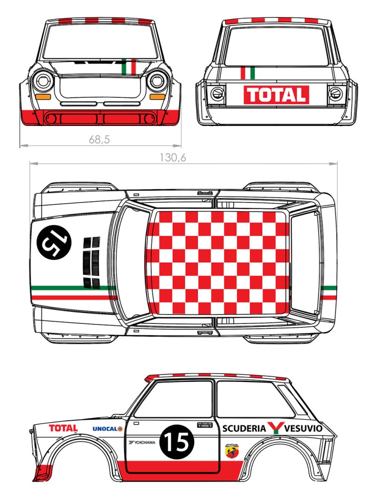 TTS MODELS - Autobianchi A112 Abarth - Total #15 Scuderia Vesuvio - "FRONT WHEELS DRIVE"