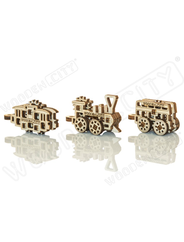 WOODEN.CITY - Widgets / Key Rings - Public Transport 3in1 Set