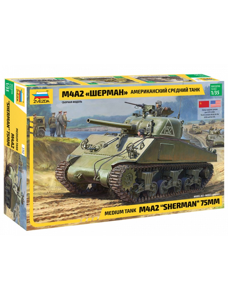 ZVEZDA - 1/35 Medium Tank M4A2 "Sherman" 75mm