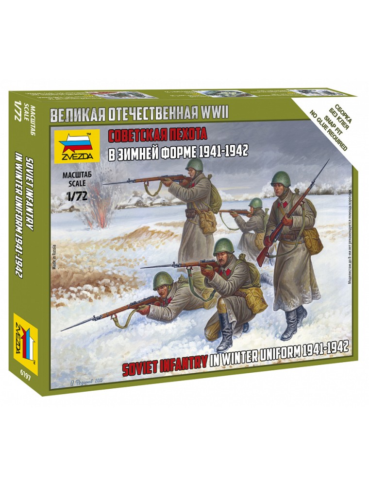 ZVEZDA - 1/72 Soviet Infantry in Winter Uniform 1941-1942