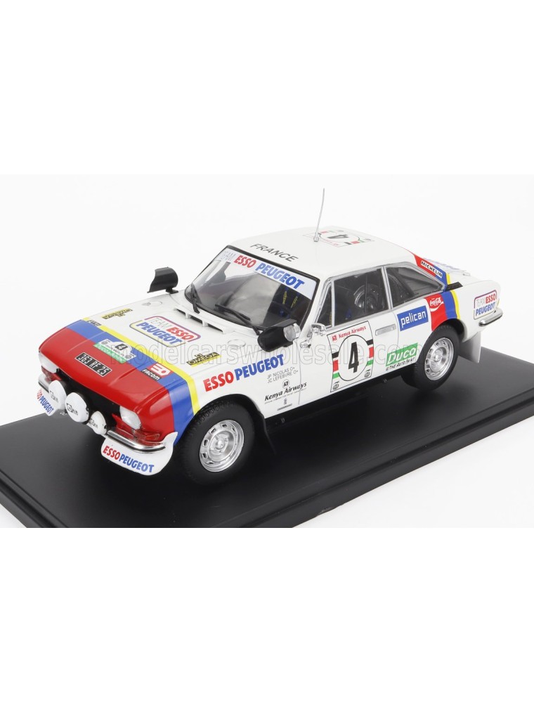 PEUGEOT - 504 TEAM ESSO (night version) N 4 WINNER RALLY SAFARI 1978 JEAN PIERRE NICOLAS - JEAN CLAUDE LEFEBVRE - WHITE RED BLUE