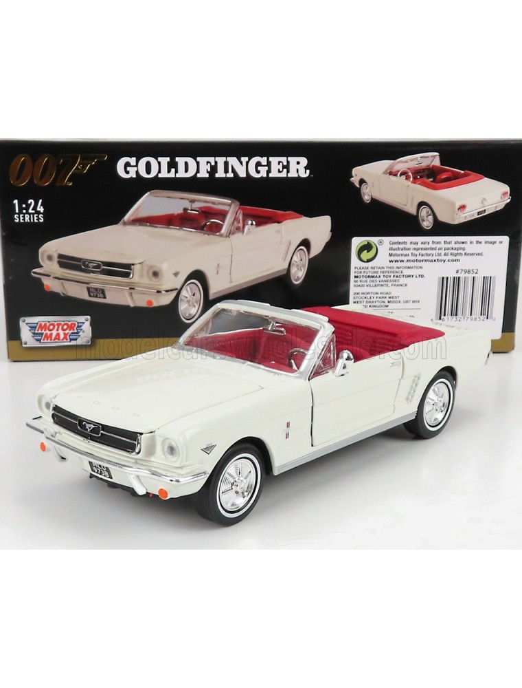 FORD USA - MUSTANG CABRIOLET OPEN 1964 - JAMES BOND 007 - GOLDFINGER - MISSIONE GOLDFINGER - WHITE