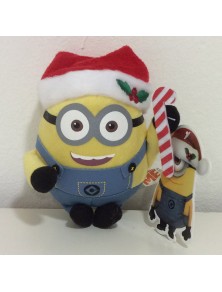 PELUCHE A CLIP MINIONS NATALE 13CM PELUCHES