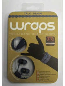 BB AURICOLARE WRAPS WRISTBAND DENIM BLU CUFFIE