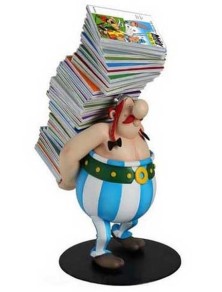 PLASTOY ASTERIX OBELIX PILE OF COMICS COLLEC FIG STATUA