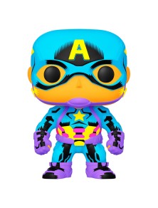 Marvel Black Light Funko POP Super Eroi Vinile Figura Capitan America 9 cm