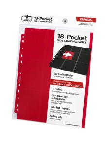 Ultimate Guard 18-Pocket Pages Side-Loading Red (10) Ultimate Guard