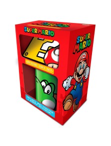 Nintendo Super Mario Tazza portachiavi Regalo Set Pyramid