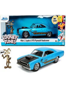 Looney Tunes Roadrunner Plymouth 1970 Car + Coyote Figura Set Jada Toys