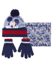 Disney Mickey Winter Set Scalda Collo Cappello Guanti Cerdà