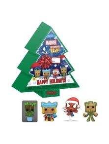 Marvel Holiday 2022 Pocket Pop! Vinile Portachiavis 4-pack Tree Holiday Box 4 Cm Funko