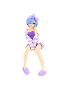 Re:zero Noodle Stopper Pvc Statua Rem Room Wear Purple Color Ver. 14 Cm Furyu