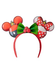 Loungefly Disney Mickey & Minnie Natale Ear Fascia Per Capelli Loungefly