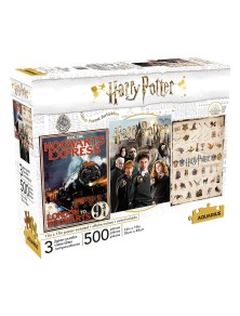 Harry Potter Jigsaw Puzzle Movie Poster 3-pack (500 Pezzi) Aquarius