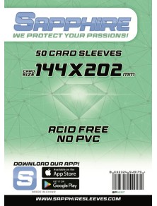 SAPPHIRE BUSTINE PROTETTIVE 144X202MM MINT 50PZ CARD PROTECTOR - CARTE DA GIOCO/COLLEZIONE