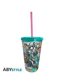 Hatsune Miku - Tumbler Con Cannuccia - 470ml - Miku Band