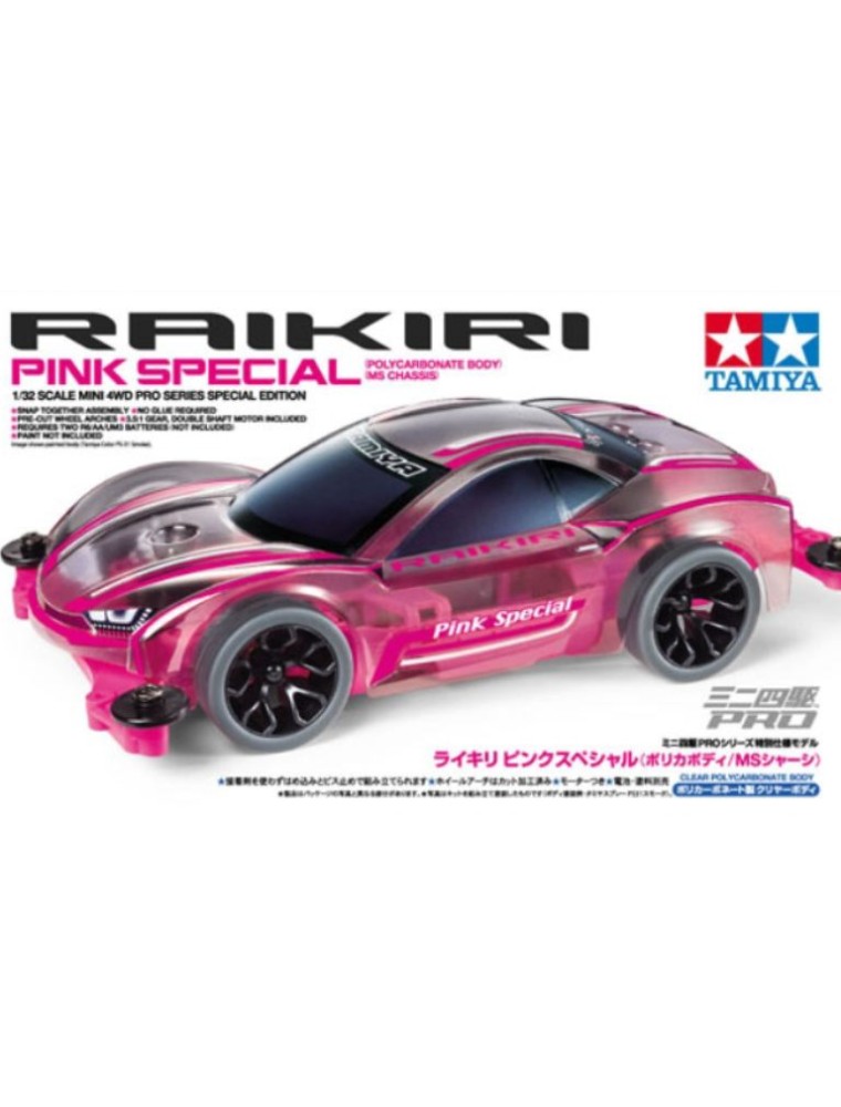 Tamiya - Raikiri Pink MS-Chassis mini4WD-PRO con carrozzeria in Lexan